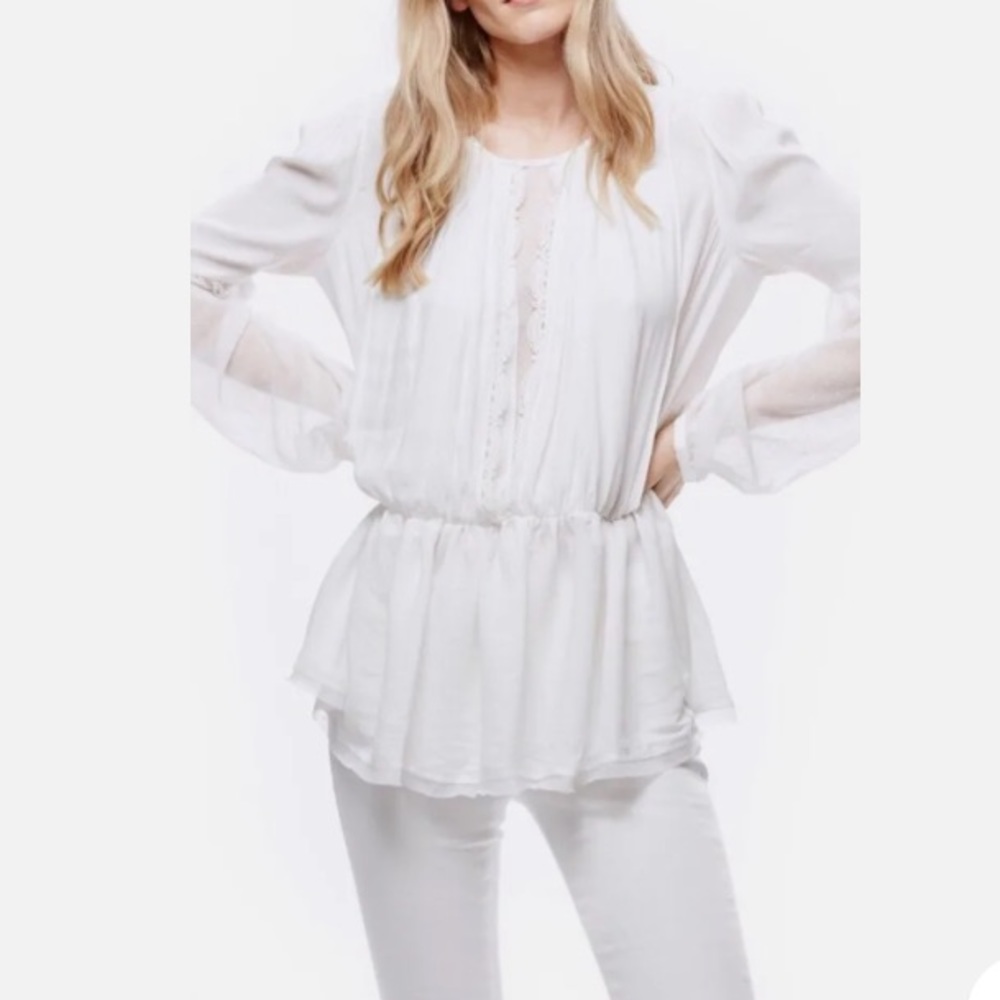 GUC Free People The Soul Serene
Peasant Top Ivory Blouse | Medium
